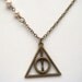 Antiqued Brass Harry Potter Deathly Hallows Pearl Necklace