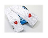 Fingerless Gloves Pure White Lacy bridal bridesmaid prom stretch cotton  MADE TO ORDER