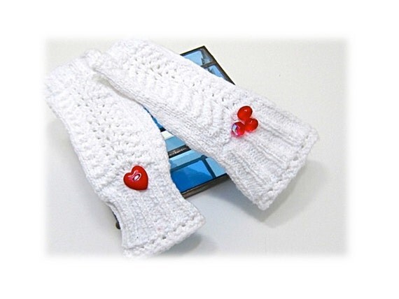 Fingerless Gloves Pure White Lacy bridal bridesmaid prom stretch cotton MADE TO ORDER