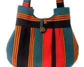 Retro Striped Bag - Canvas and Cotton