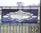 Victorian purple bevel cluster stained glass panel window stained glass window panel window hanging large transom
