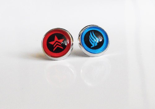 Paragon and Renegade Mass Effect Stud Earrings Gamer