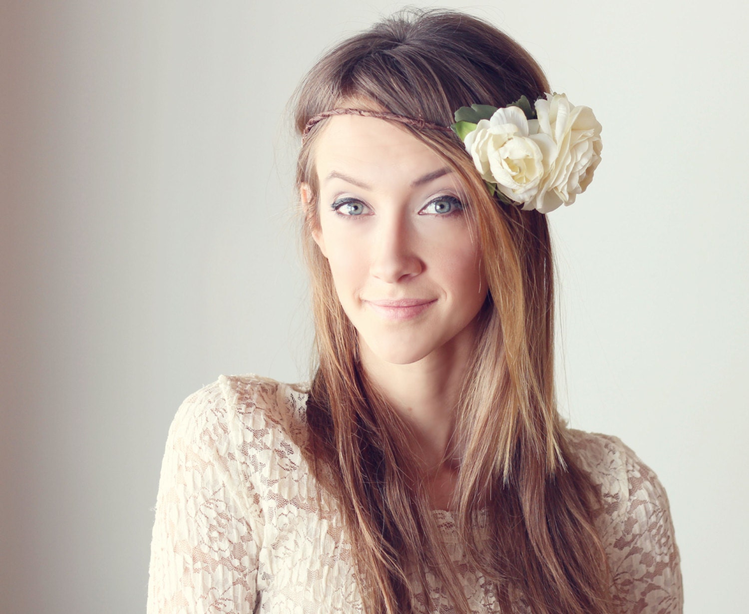 wedding hair accessory, bridal crown, rustic head piece, ranunculus flower crown, hippie crown