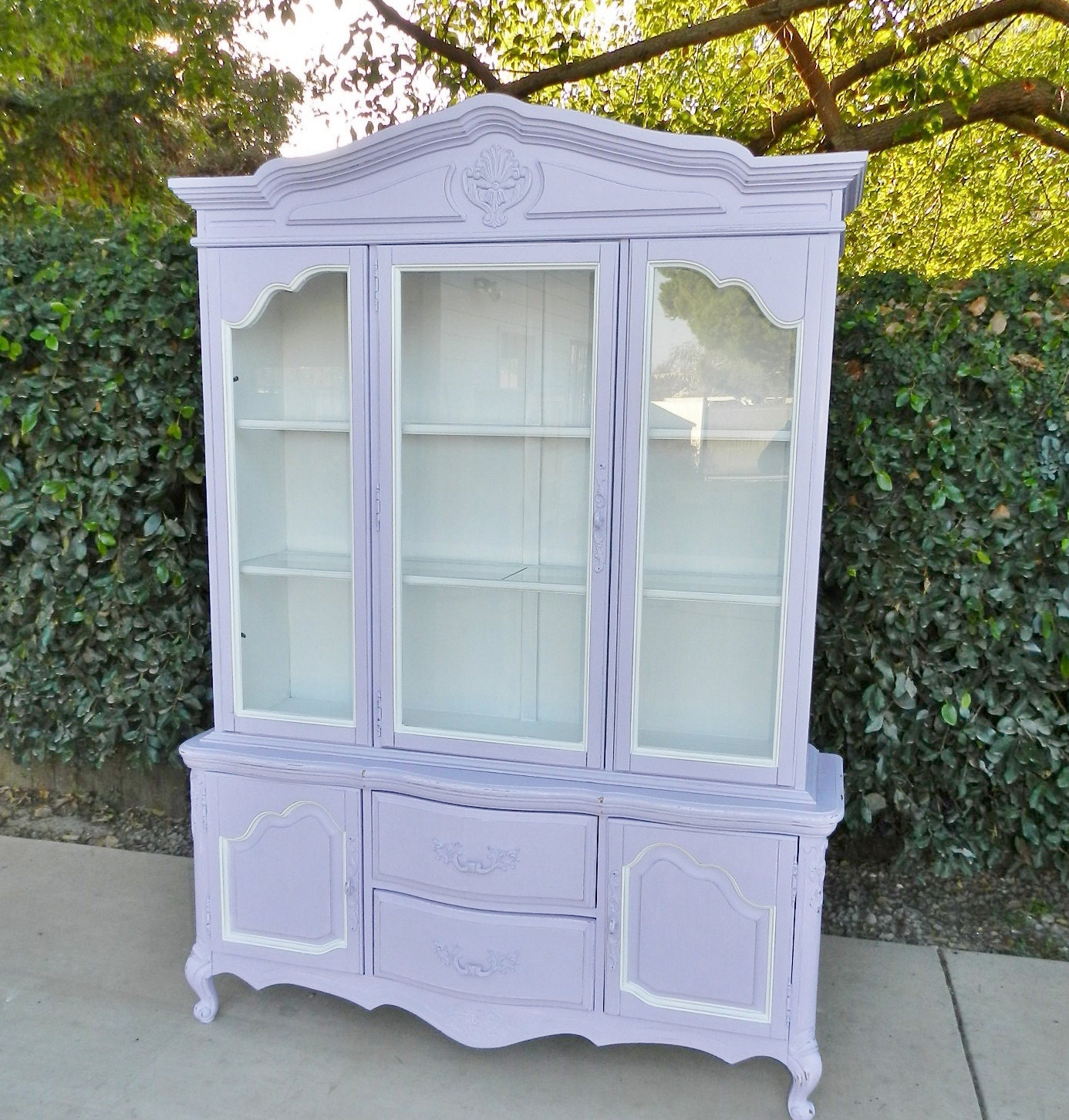 Shabby Chic Lavender Hutch