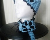 black and blue skull cap and choker - ChezAnnieandAlina