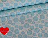 0,5 m Stenzo " Daisies" dutch cotton poplin aqua turquoise