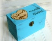 Rustic Recipe Box Painted and Distressed in the COLOR of YOUR CHOICE and Heart or Mason Jar