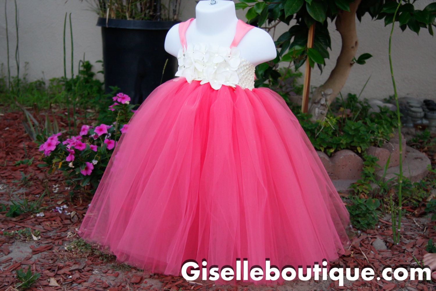 Flower girl dress. Pucci Coral and  Ivory flowers tutu dress, baby tutu dress, toddler tutu dress, wedding, birthday, Newborn, 2t,3t,4t,5t