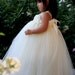 Flower girl dress Ivory Shimmery . baby tutu dress, toddler tutu dress, wedding, birthday, Newborn, 2t,3t,4t,5t
