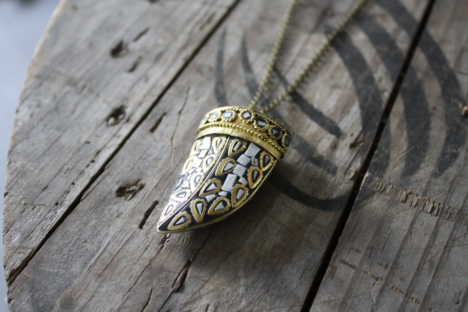 Ivory Short Horn Tribal Necklace