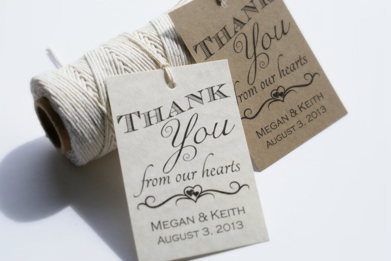 Printable Wedding Favor Tags Custom DIY Thank by EventPrintables