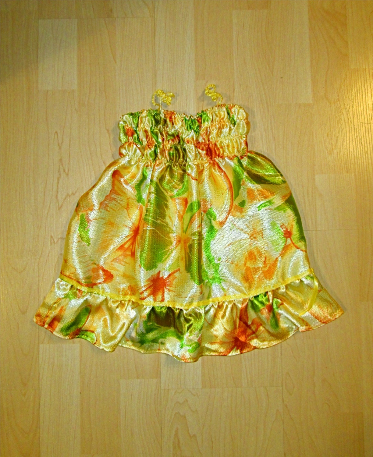 lemon drop satin girl's dress