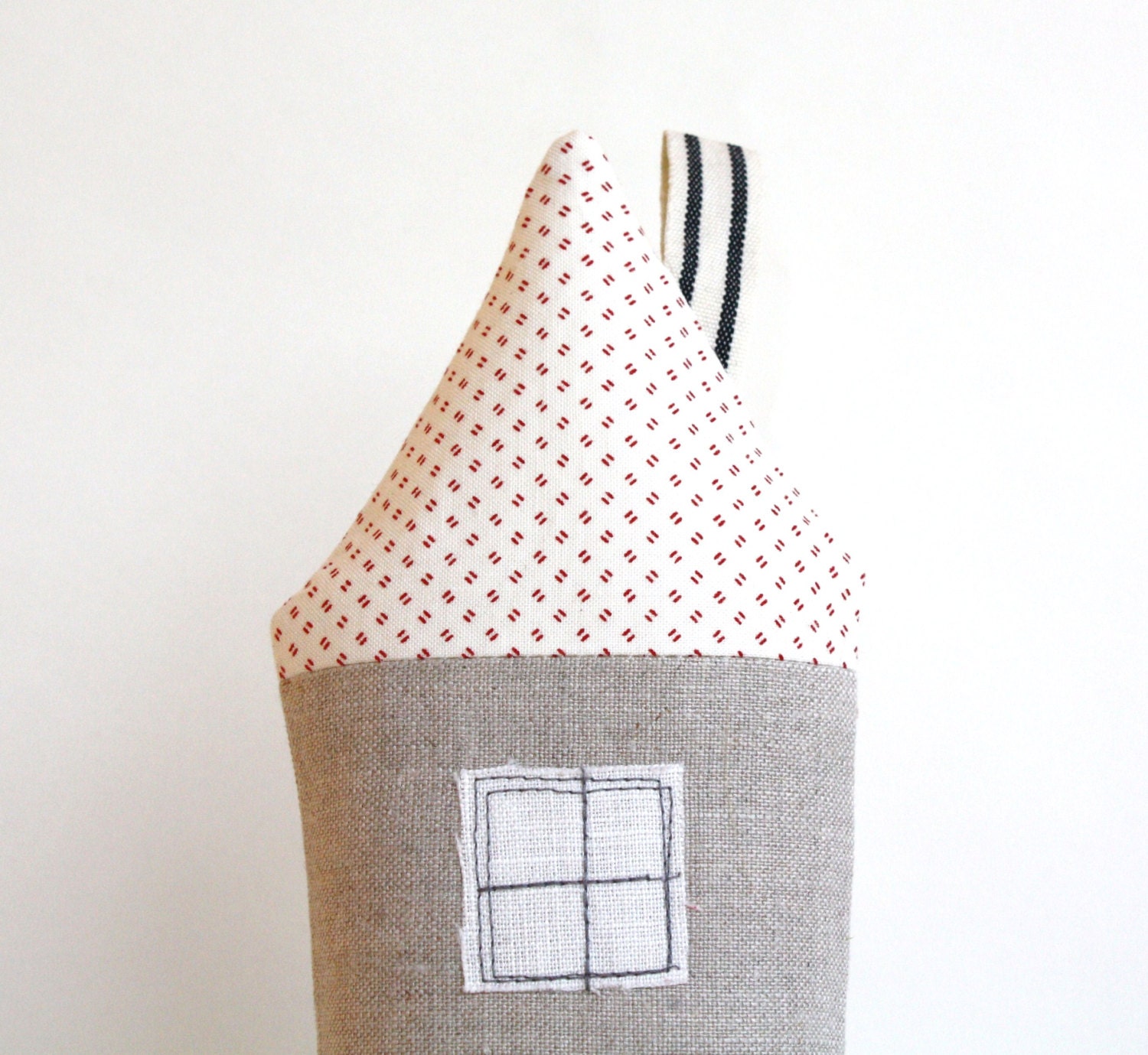 Tooth Fairy Pillow, Cottage, Children, Toy, Open The Door, Stuffed Toy, Keepsake, Linen, Red, Pink