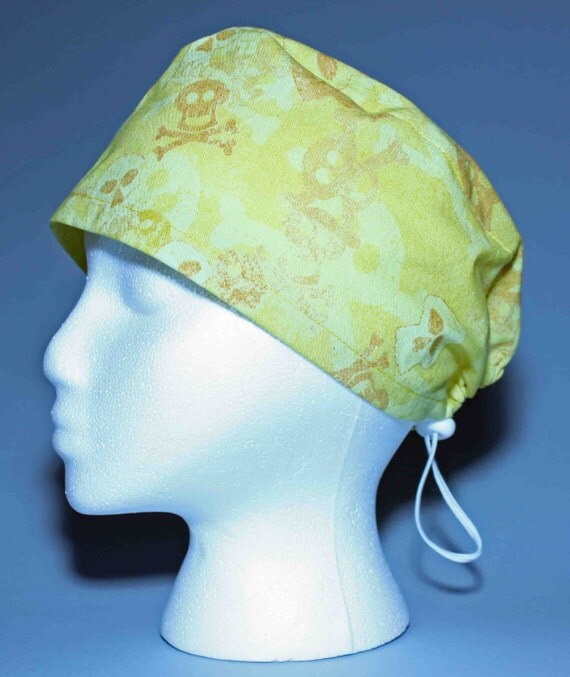 Yellow Skull cap biker.chemo/surgical by justskulls on Etsy