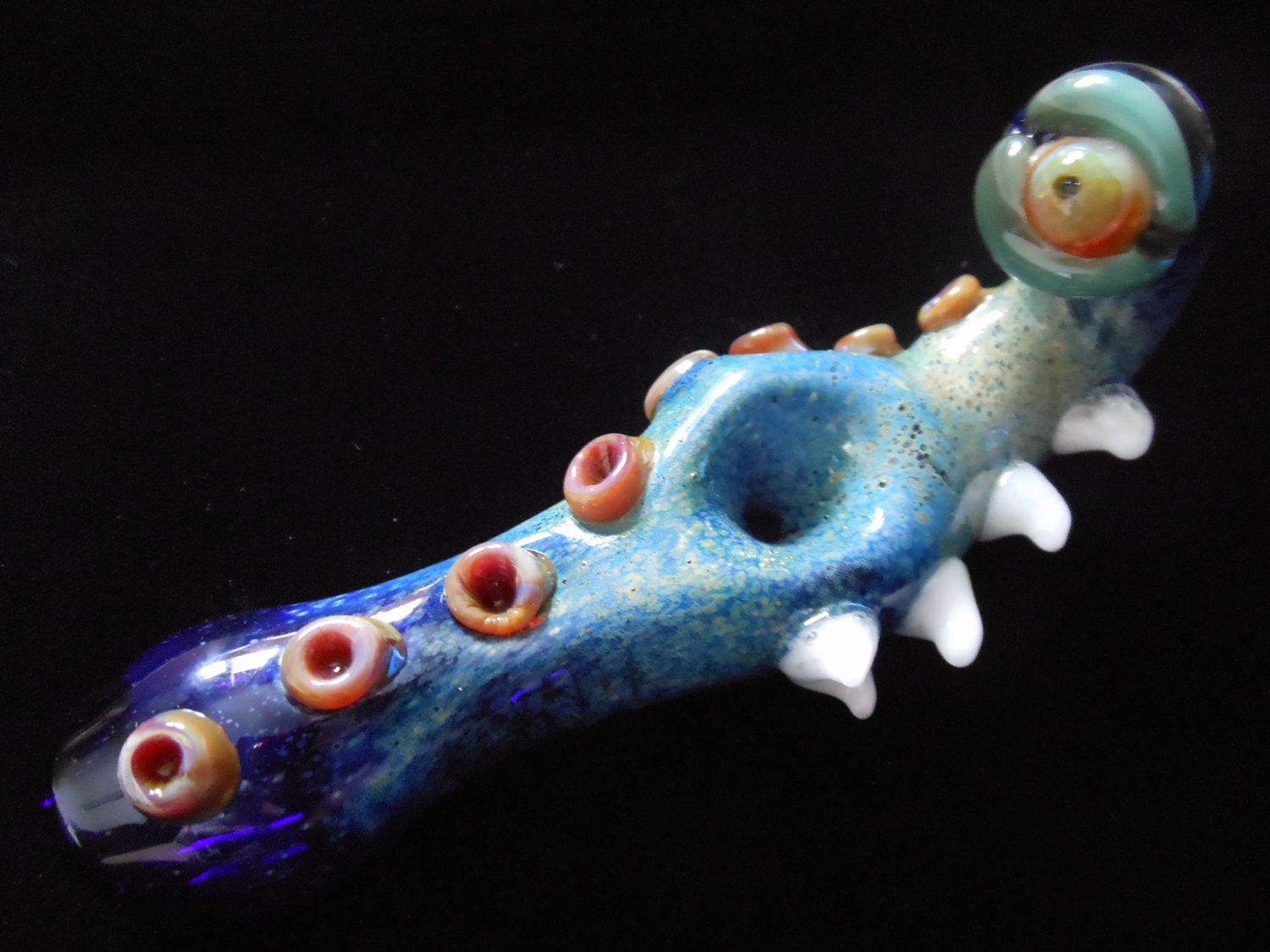 Glass Pipe - Blown Glass Pipe - Tobacco Pipe - Tobacco - Octopus Tentacle - Eyeball Pipe