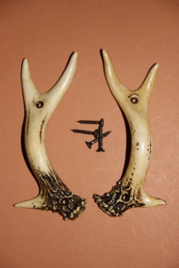 1 Pair of Antler Door Handles by RUNNINGTIDE on Etsy