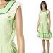 Vintage green rockabilly dress. Folk square dance 1960's frock