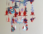Robot, Rocket Ship, UFO, Laser Beam Gun and Alien Baby Mobile