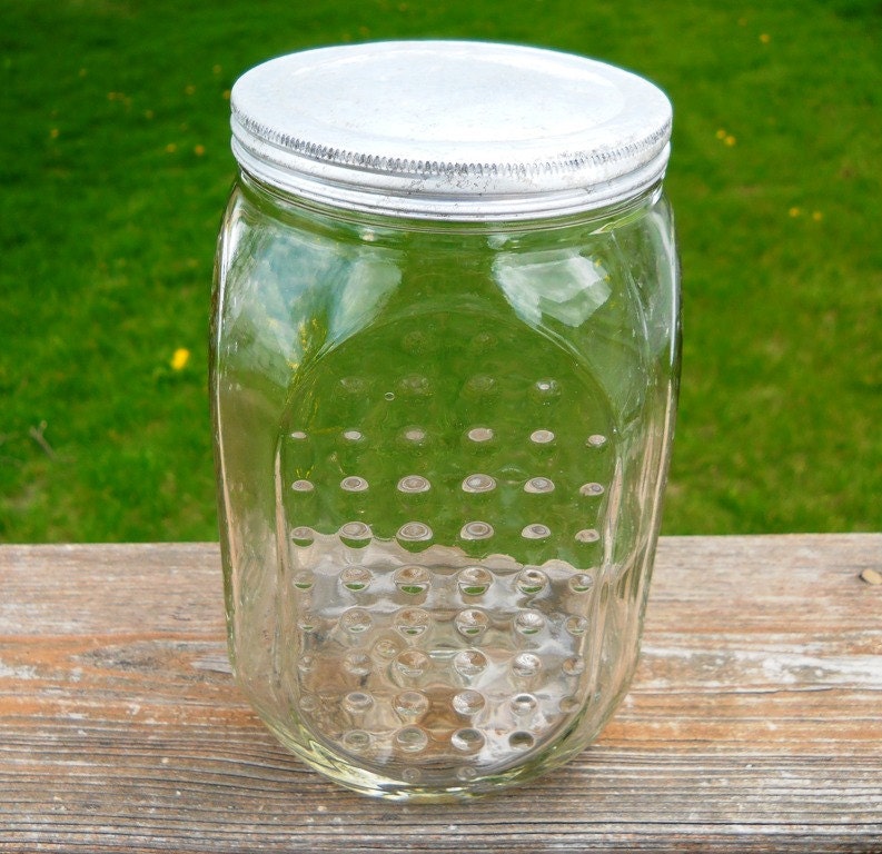 Vintage Hobnail Glass Cannister Jar