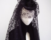 Black widow Gothic Victorian headpiece veiled fascinator