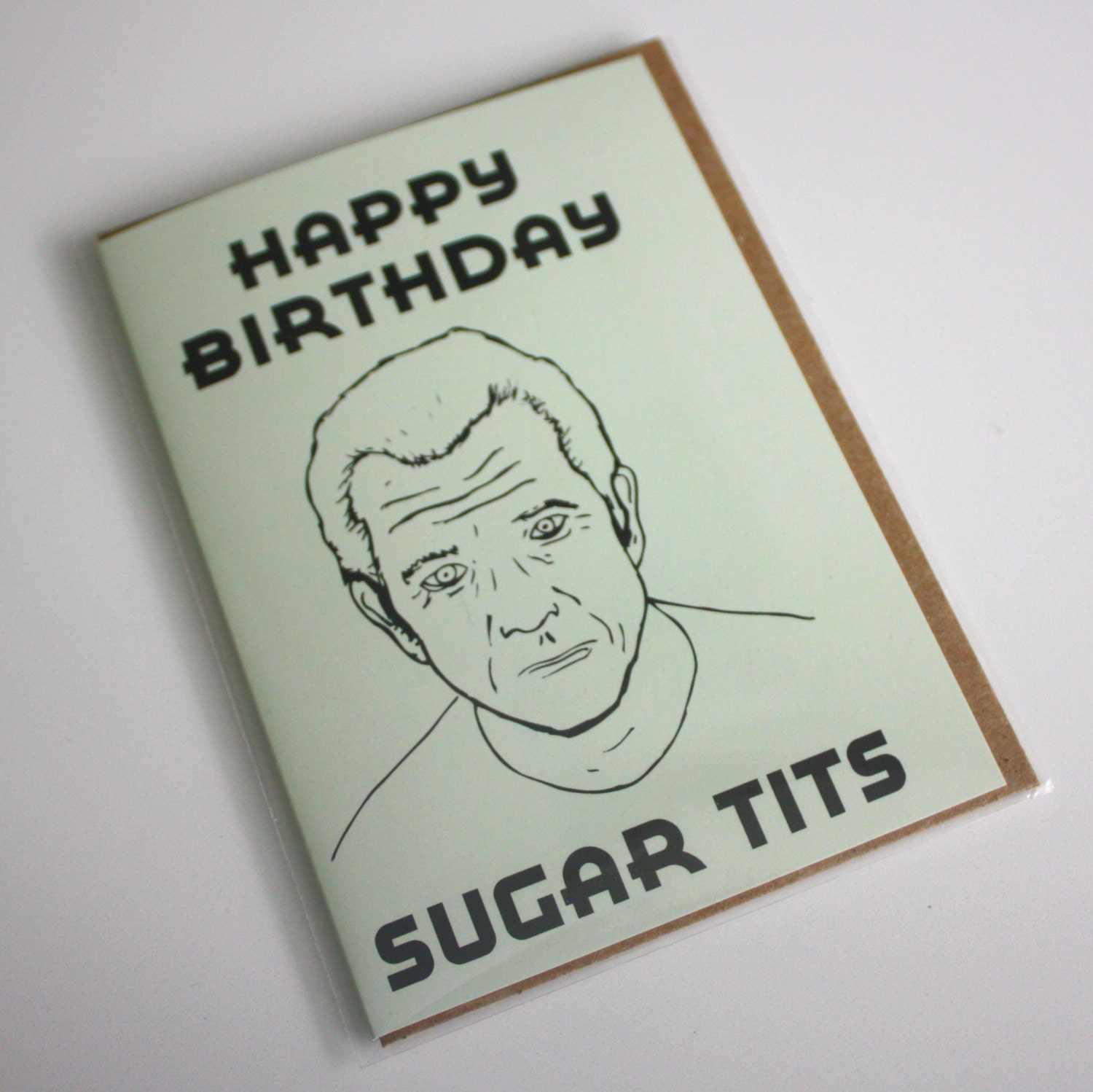 Sugar Tits Mel Gibson birthday greeting card
