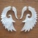 BRAVE Wing Earrings - Natural Mother of Pearl - Hand Carved Organic Fake Gauges