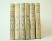six tattered romantic french decor, neutral summer shades, beach decorating, Nelson collection, 1910s, pale yellow french books
