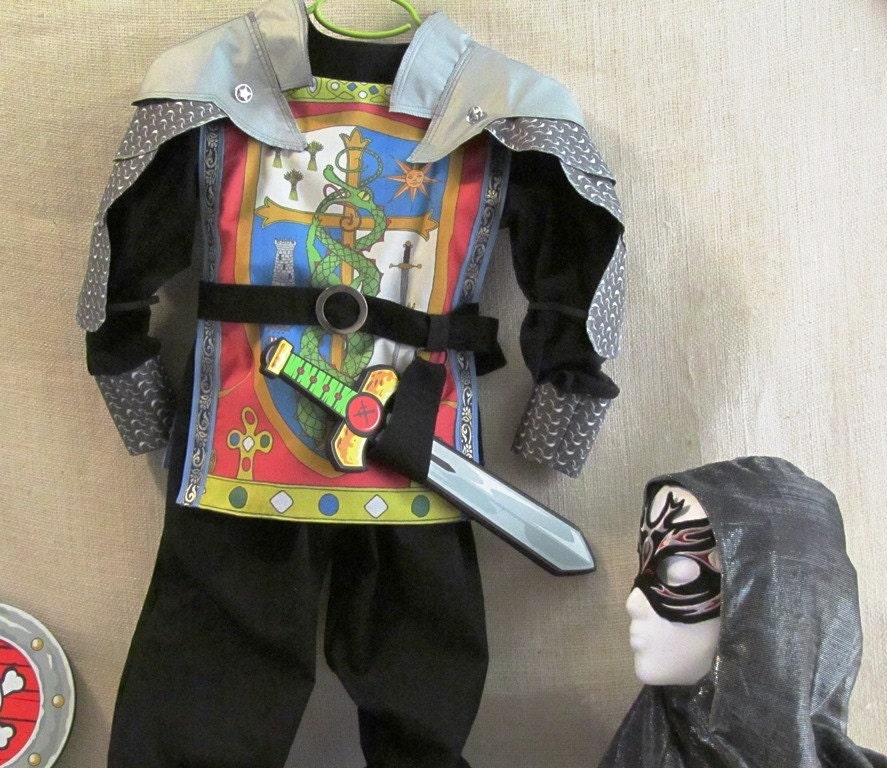 Child's Knight Costume, 7 Pieces, Size 3 to 5, Ready To Ship
