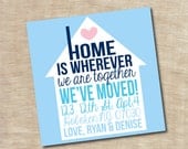 Housewarming Party Invitation New Home We Moved Announcement Card Printable Custom Personalized