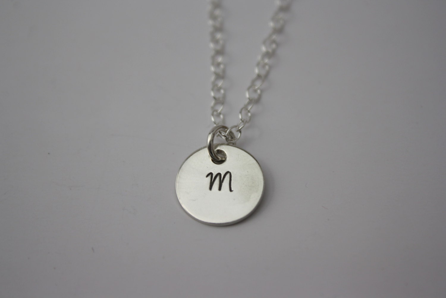 Tiny Custom Initial Necklace, Sterling Silver Initial Charm