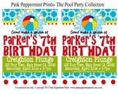 The Splish Splash Pool Party Printable Party Collection- Printable Customized Invitations
