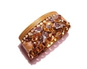The ORIGINAL Embroidered Statement Vintage Rhinestone Friendship Bracelet - GOLDEN LUST(made to order)