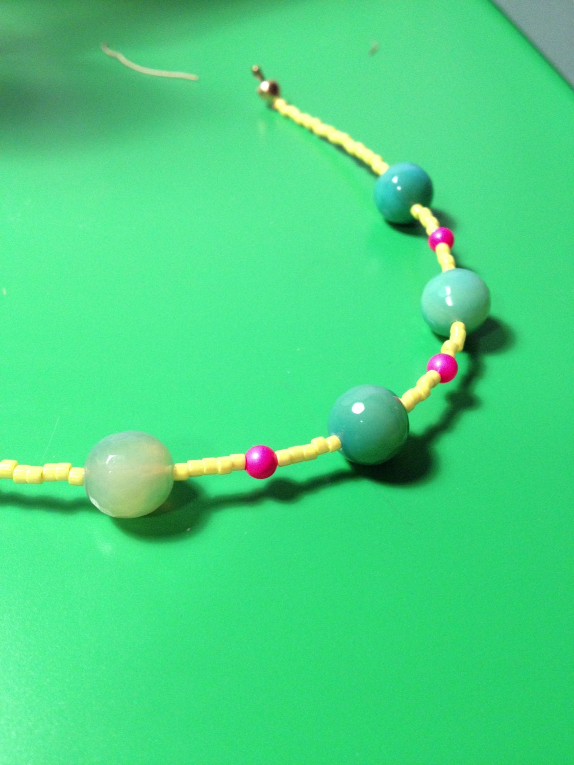 Sleeping Beauty Agate and Swarovki Pearl Bracelet