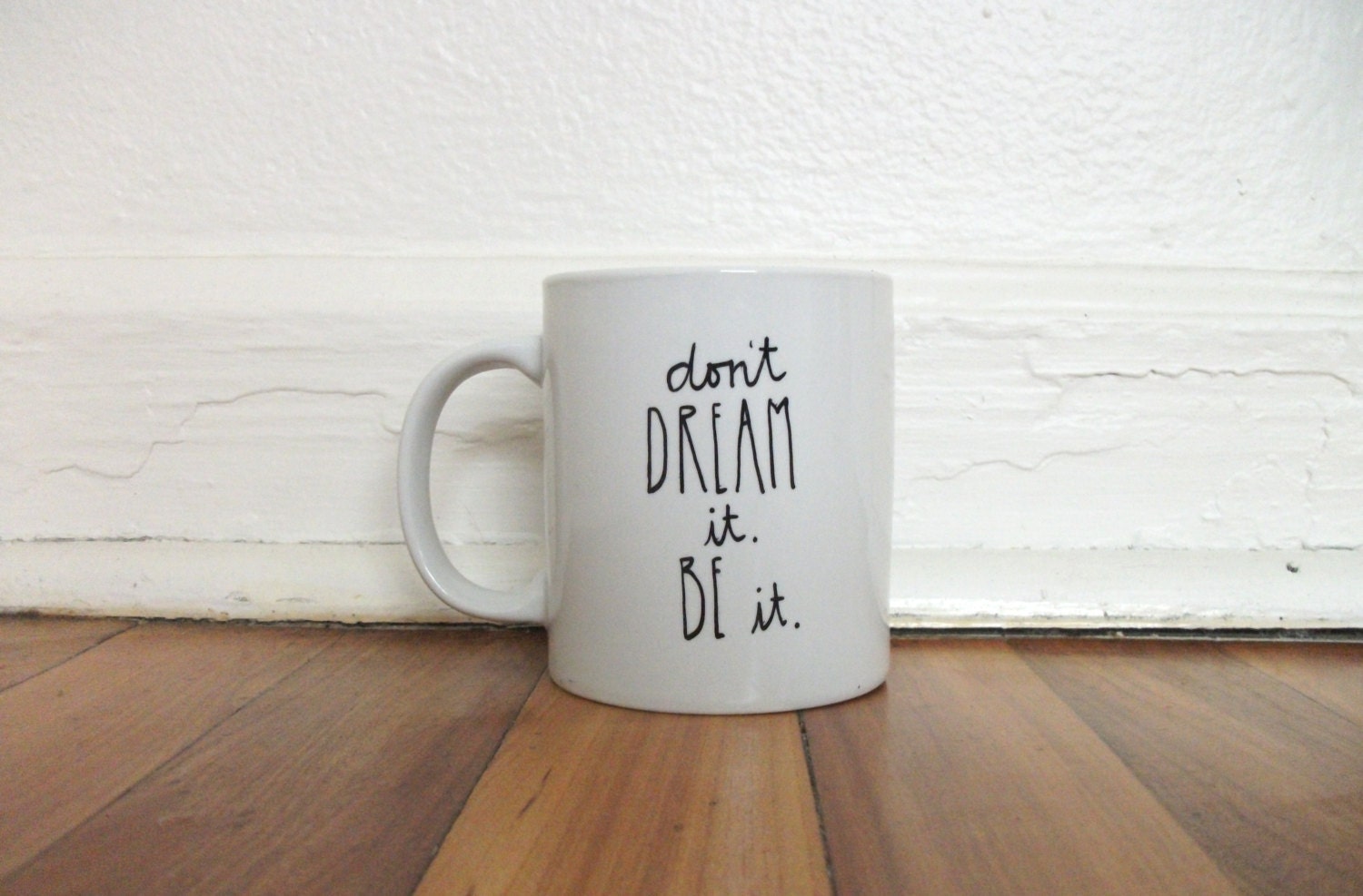 Don't Dream It Be It Rocky Horror Picture Show Quote Hand Illustrated Sharpie Mug Cup Art Upcycled Porcelain Ceramic White Unique Gift