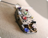 Crystal Pendant Necklace Steampunk Necklace Pendant Rainbow Pendant Color Necklace