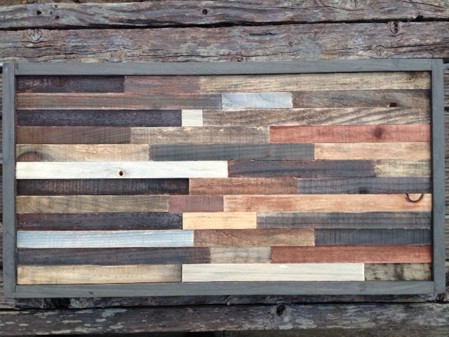 RESERVED for Colleen - Modern Reclaimed Barnwood Art Wall Sculpture - 12x24