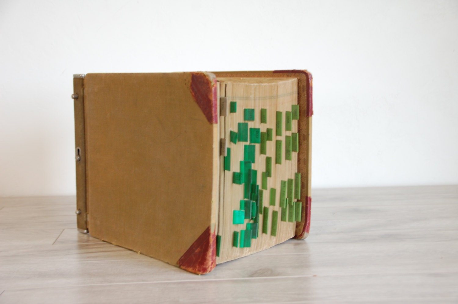 Vintage 1920s Business Leather Metal Bound Ledger