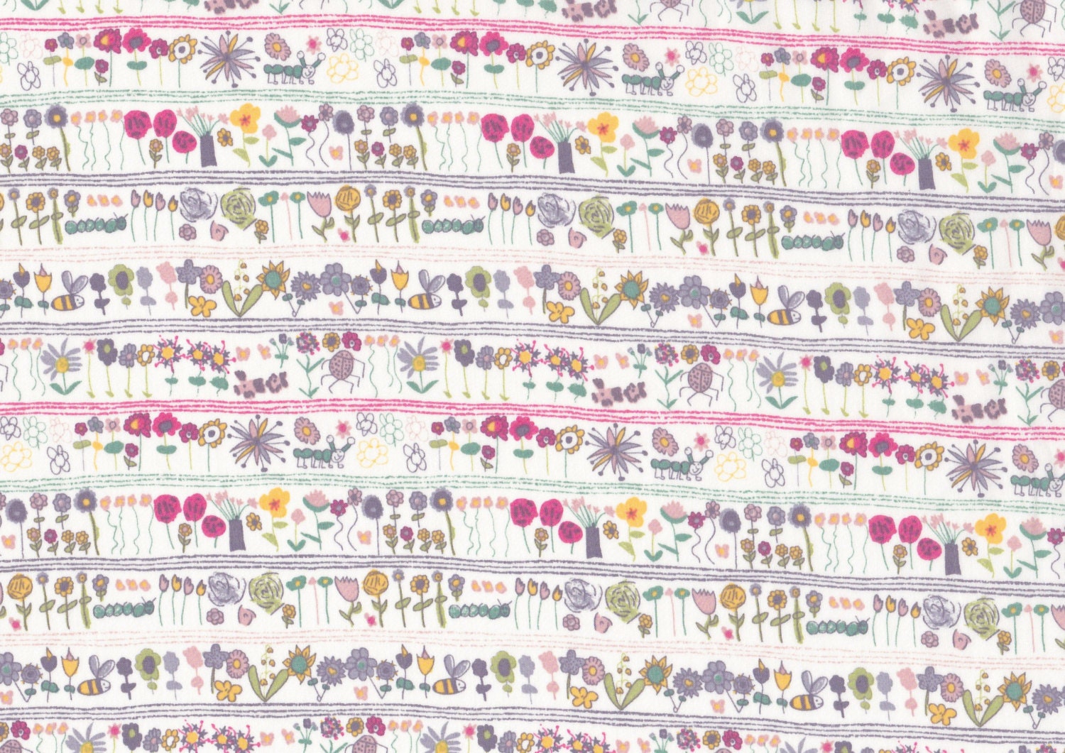 Jollie Rose D Liberty print Fat Eighth, breton stripe inspired floral Spring/Summer 2013 Liberty of London Tana Lawn