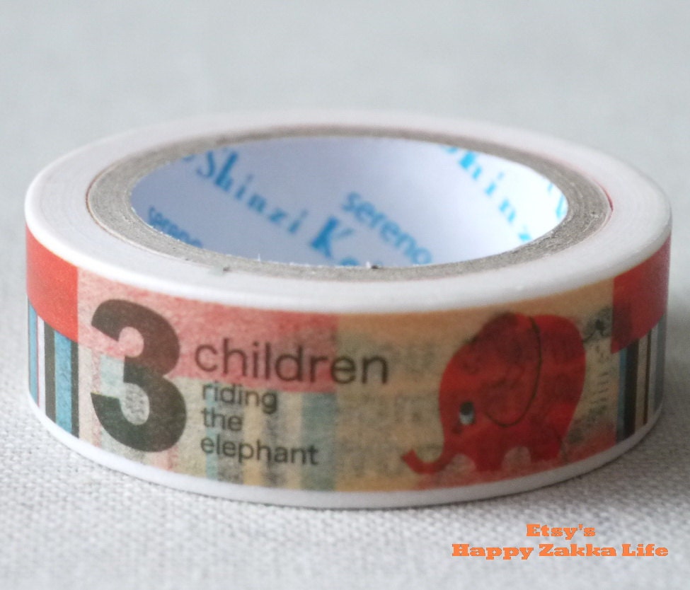 Japanese Washi Masking Tape - 3 Children - Shinzi Katoh - 11 Yards