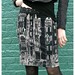 Victorian City Skirt - Black Pencil skirt  - Black Mini - Black White Art - Printed - SMALL