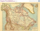 Canada and Alaska Vintage Map 1922