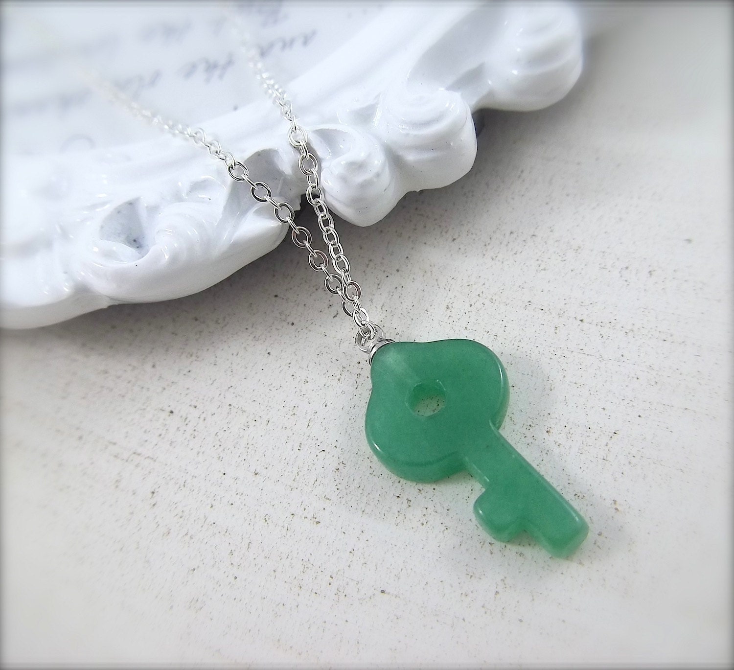 Jade Necklace - Key Necklace - Jade Jewelry