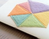 A6 Notebook hand bound with stitched felt motif / Crystal Notebook 03