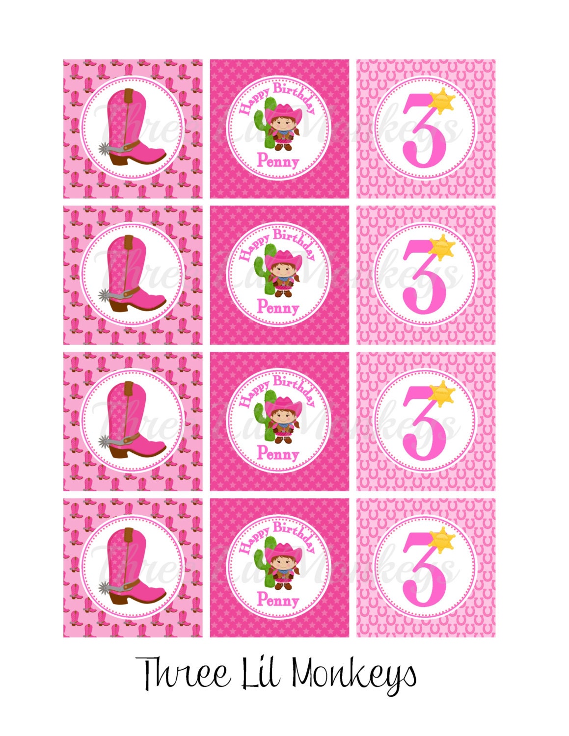 Cowgirl Cupcake Toppers- DIY Printables Il_570xn