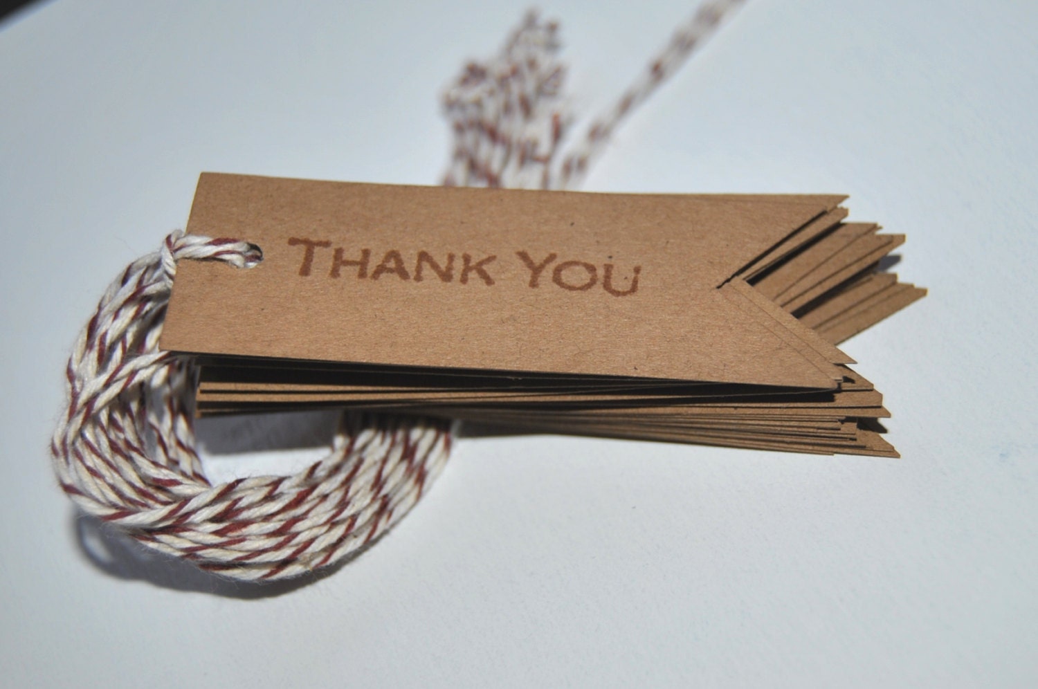 Vintage Inspired Flag Thank You Tags. Kraft Rustic Gift Tags Set of 200. Favor Tags Wedding Shower Birthday Stamped