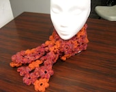 Puff Flower Scarf - Oranges