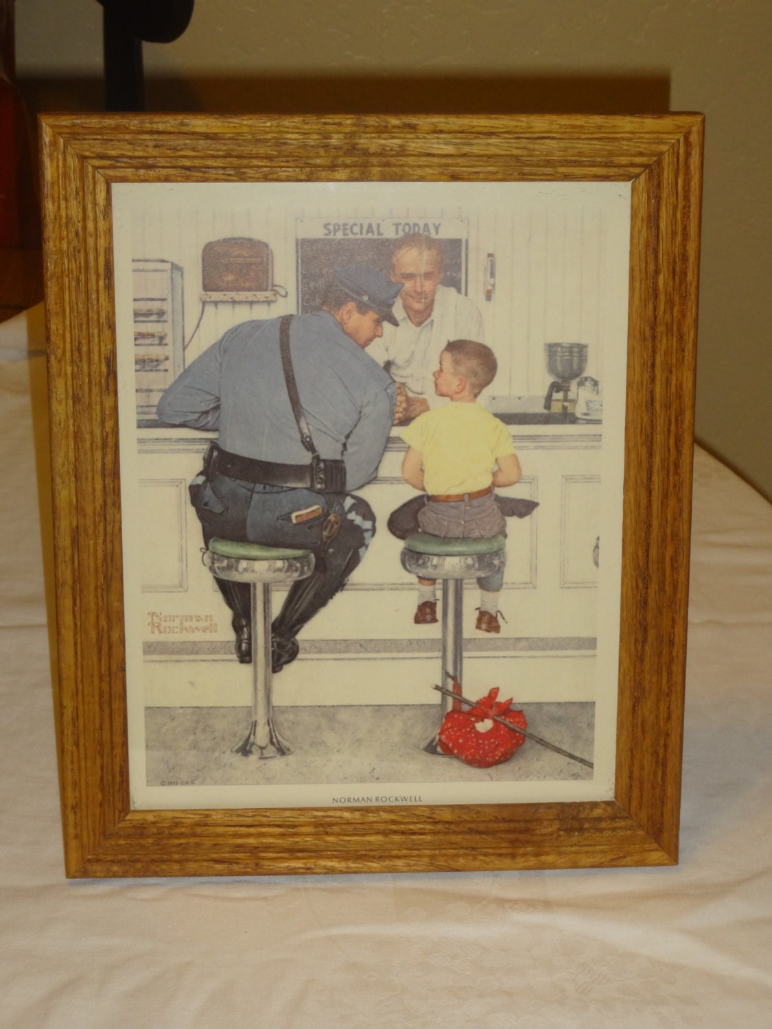 Vintage Norman Rockwell "The Runaway" Framed Print