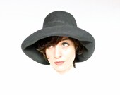 Vintage 1980s Slate Grey Patricia Underwood Floppy Hat