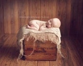 Crochet MINI BLANKET / WRAP - Fawn Tan - Newborn Photo Prop -  newborn wrap, maternity, photography