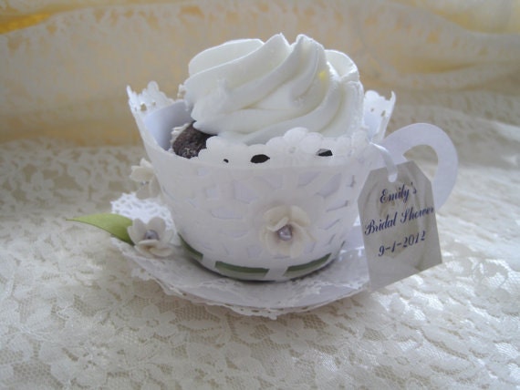 Tea Cup Custom  made Cupcake Wrappers - Teacup and Saucer